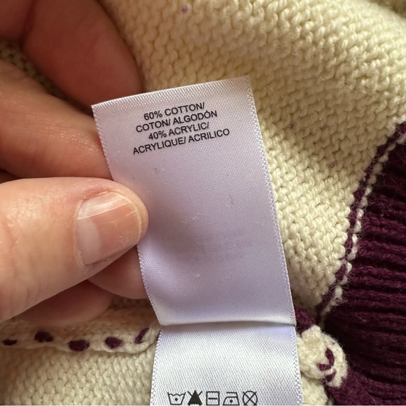 Lucky Sweater Color Block Sweater Maroon Ivory and Grey Women’s Size Small - Picture 13 of 13